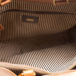 Pre Owned Fendi Brown Leather Chameleon Shopping Tote