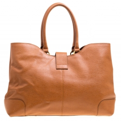 Pre Owned Fendi Brown Leather Chameleon Shopping Tote