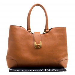 Pre Owned Fendi Brown Leather Chameleon Shopping Tote