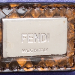 Pre Owned Fendi Brown/Purple Ombre Python Mini Peekaboo Top Handle Bag