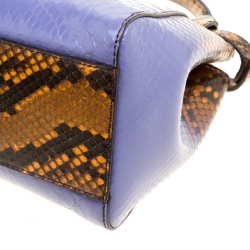 Pre Owned Fendi Brown/Purple Ombre Python Mini Peekaboo Top Handle Bag
