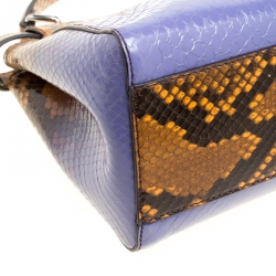 Pre Owned Fendi Brown/Purple Ombre Python Mini Peekaboo Top Handle Bag