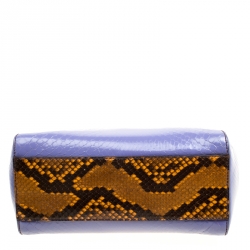 Pre Owned Fendi Brown/Purple Ombre Python Mini Peekaboo Top Handle Bag