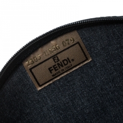 Fendi Brown/Black Check Print Coated Canvas Pouch