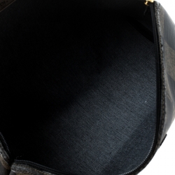 Fendi Brown/Black Check Print Coated Canvas Pouch