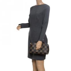 Fendi Brown/Black Check Print Coated Canvas Pouch
