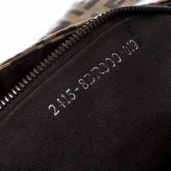 Pre Owned Fendi Brown Zucchino Coated Canvas Mama Baguette Shoulder Bag