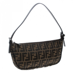 Pre Owned Fendi Brown Zucca Canvas Pochette 