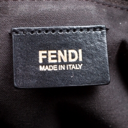 Pre Owned Fendi Black Zucchino Coated Canvas Spalmati Drawstring Tote