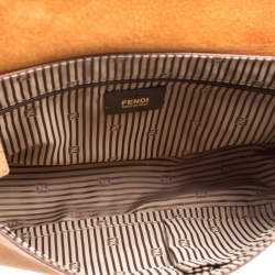 Pre Owned Fendi Brown Leather Chameleon Crossbody Bag