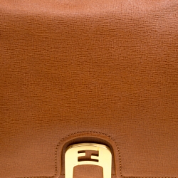 Pre Owned Fendi Brown Leather Chameleon Crossbody Bag