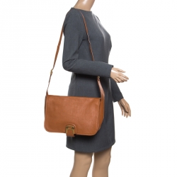 Pre Owned Fendi Brown Leather Chameleon Crossbody Bag