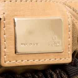 Pre Owned Fendi Tobacco Zucca Canvas and Leather Medium Magic Bag