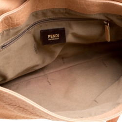 Pre Owned Fendi Brown Leather New Forever Flap Shoulder Bag