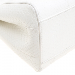 Pre Owned Fendi White Python Mini Peekaboo Top Handle Bag