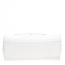 Pre Owned Fendi White Python Mini Peekaboo Top Handle Bag