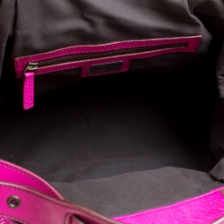 Pre Owned Fendi Pink Leather Doctor B Hobo