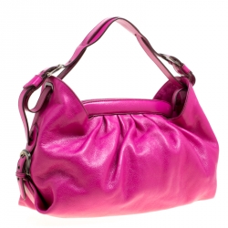 Pre Owned Fendi Pink Leather Doctor B Hobo