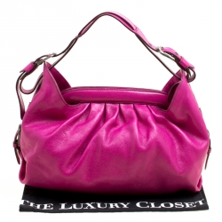 Pre Owned Fendi Pink Leather Doctor B Hobo