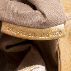 Pre Owned Fendi Gold Holographic Textured Leather Spy Bag