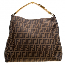 Pre Owned Fendi Tobacco Zucca Canvas Hobo