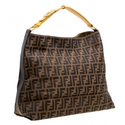 Pre Owned Fendi Tobacco Zucca Canvas Hobo