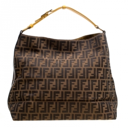 Pre Owned Fendi Tobacco Zucca Canvas Hobo