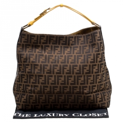 Pre Owned Fendi Tobacco Zucca Canvas Hobo