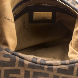 Pre Owned Fendi Tobacco Zucca Canvas Chef Chain Hobo