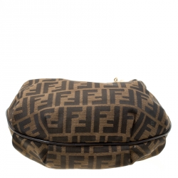Pre Owned Fendi Tobacco Zucca Canvas Chef Chain Hobo