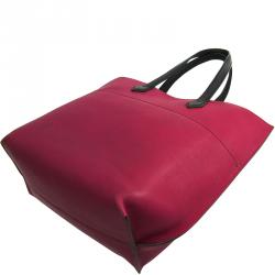 Pre Owned Fendi Pink/Black Leather All In Shopping Tote