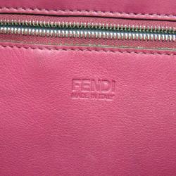 Pre Owned Fendi Pink/Black Leather All In Shopping Tote