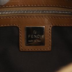 Fendi Brown Leopard Print Pony Hair Baguette Shoulder Bag