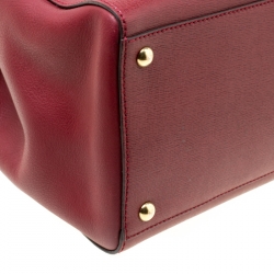 Pre Owned Fendi Red Leather Medium 2Jours Tote