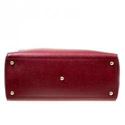 Pre Owned Fendi Red Leather Medium 2Jours Tote
