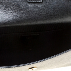 Pre Owned Fendi Black Textured Leather Small Demi Jour Top Handle Bag