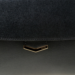 Pre Owned Fendi Black Textured Leather Small Demi Jour Top Handle Bag