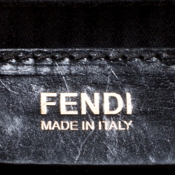 Pre Owned Fendi Black Textured Leather Small Demi Jour Top Handle Bag