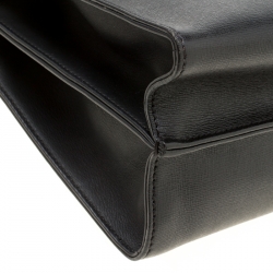 Pre Owned Fendi Black Textured Leather Small Demi Jour Top Handle Bag