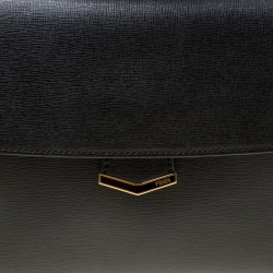 Pre Owned Fendi Black Textured Leather Small Demi Jour Top Handle Bag