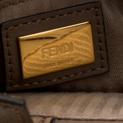 Pre Owned Fendi Dark Beige Saffiano Leather Small 2Jours Tote