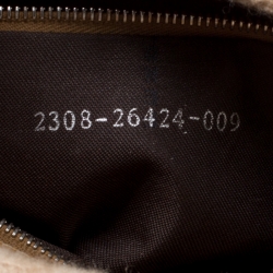 Pre Owned Fendi Beige Zucca Wool/Leather Baguette Shoulder Bag