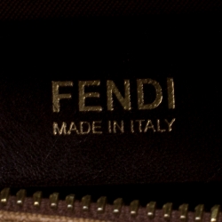 Pre Owned Fendi Brown Zucchino Coated Canvas Small Forever Bauletto Boston Bag