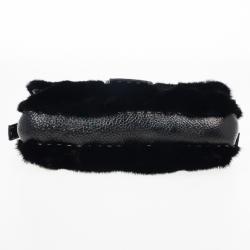 Fendi Black Mink Fur Baguette Bag