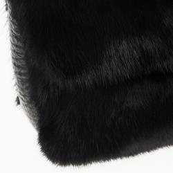 Fendi Black Mink Fur Baguette Bag