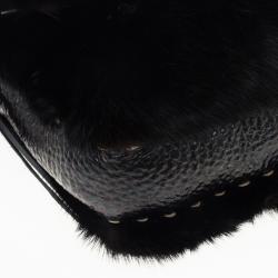 Fendi Black Mink Fur Baguette Bag