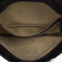 Fendi Black Mink Fur Baguette Bag