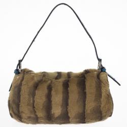 Fendi Printed Rabbit Fur Baguette