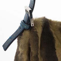 Fendi Printed Rabbit Fur Baguette