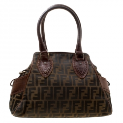 Pre Owned Fendi Brown Zucca Canvas Chef du Jour Tote Bag